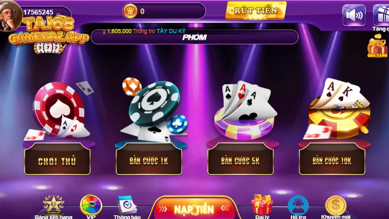 Hướng dẫn chơi bài phỏm 68 game bài chỉ với 4 bước